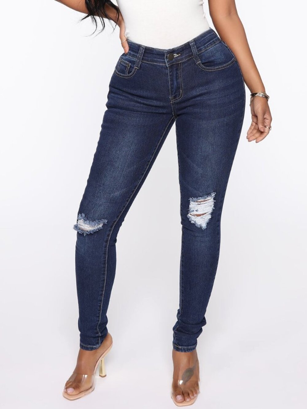 Fashion Nova Dark Wash Skinny Jeans